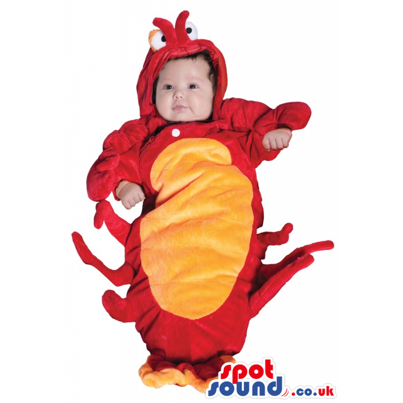 Cute Red And Yellow Lobster Baby Size Plush Costume - Custom