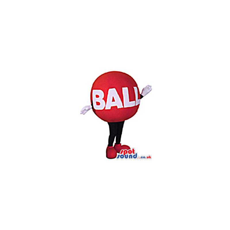 Cool Red Ball Plush Mascot With Space For Text And No Face -