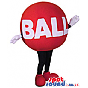 Cool Red Ball Plush Mascot With Space For Text And No Face -