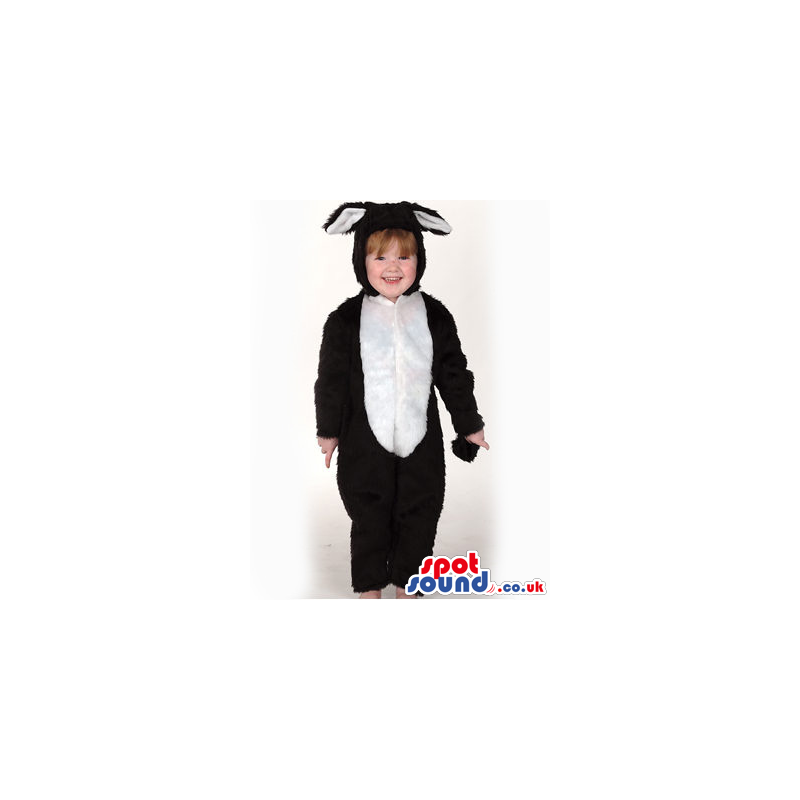 White And Black Rabbit Children Size Plush Costume - Custom