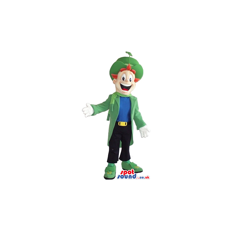 Leprechaun Irish Character Mascot Wearing Modern Clothes -