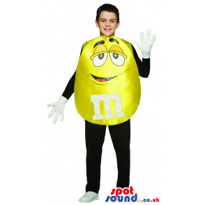 Shinny Yellow M&M'S Chocolate Brand Children Size Costume -