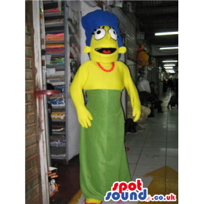 Marge The Simpsons Character Plush Mascot Wearing A Green Dress