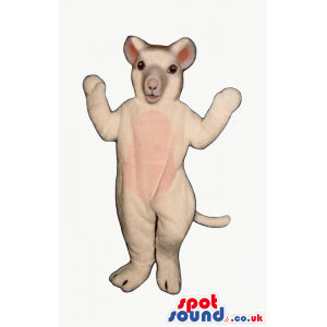 Customizable Cute White And Pink Mouse Plush Mascot - Custom