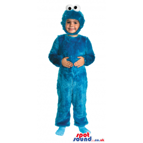 Amazing Blue Cookie Monster Children Size Plush Costume -