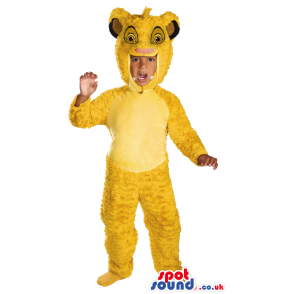 Amazing Yellow Lion King Character Children Size Costume -