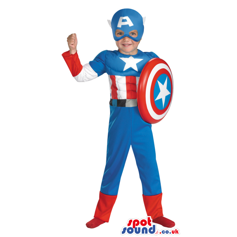 Cool Strong Captain America Children Size Costume - Custom