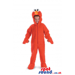 Cute Red Elmo Character Hairy Children Size Costume - Custom