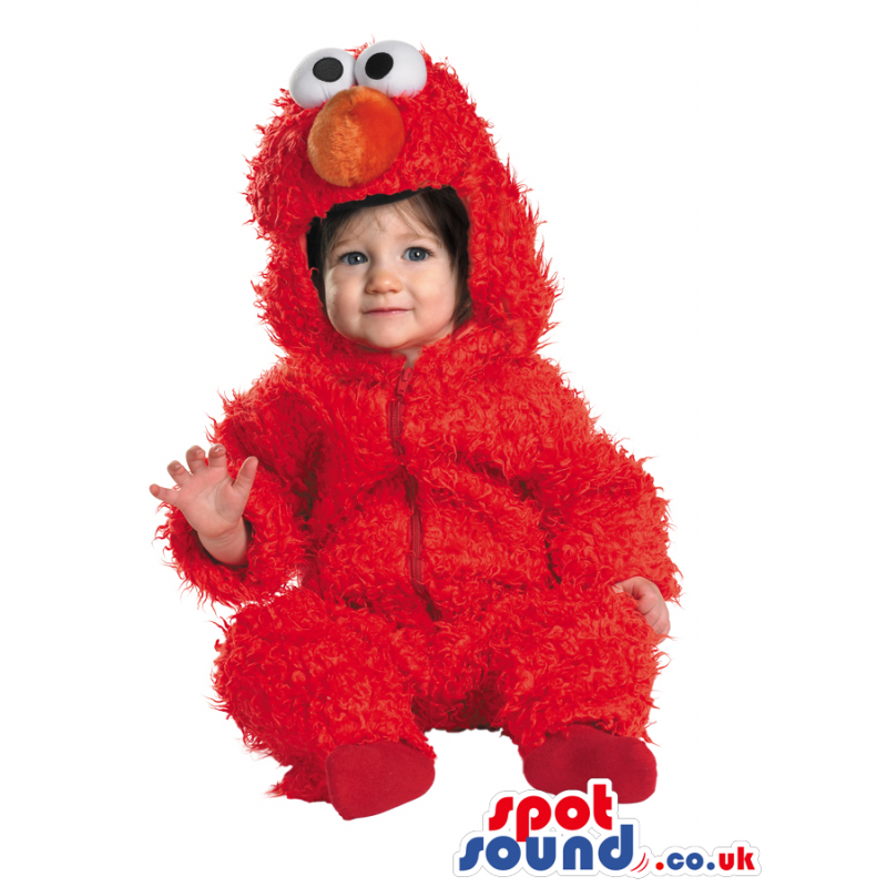Very Cute Red Elmo Character Hairy Baby Size Costume - Custom