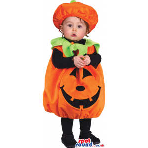 Cute Pumpkin Vegetable Baby Size Plush Costume With Hat -