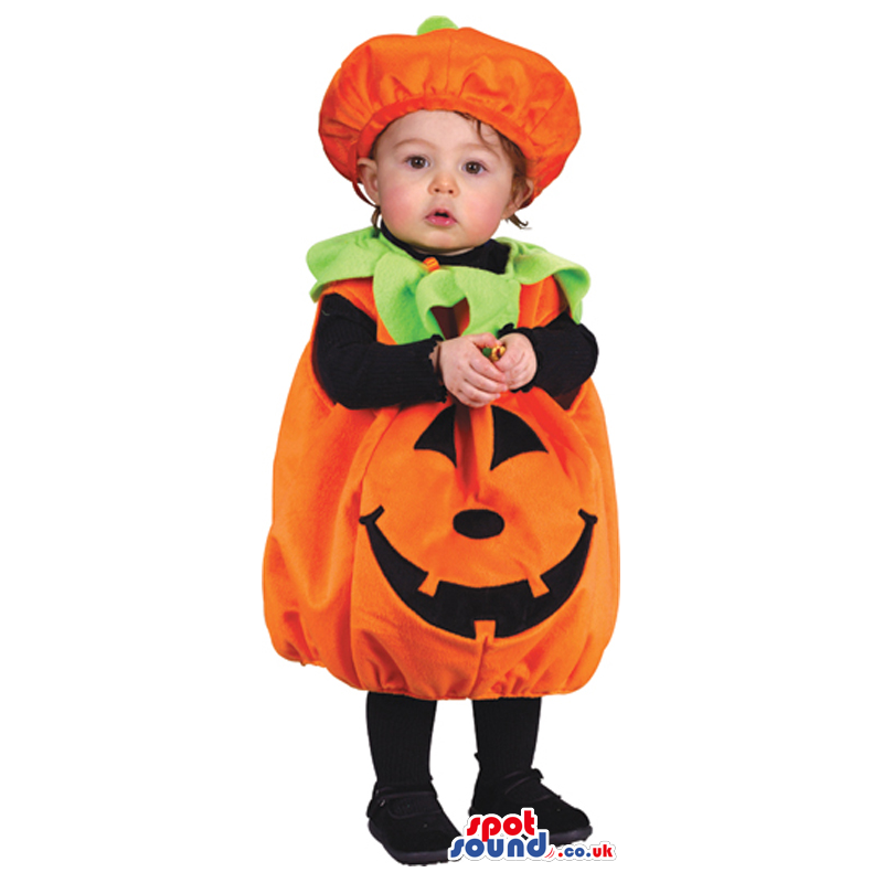 Cute Pumpkin Vegetable Baby Size Plush Costume With Hat -