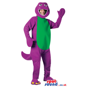 Cool Purple And Green Dinosaur Adult Size Plush Costume Or