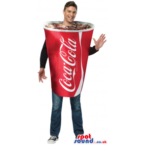 Realistic Coca-Cola Paper Cup Adult Size Plush Costume Or