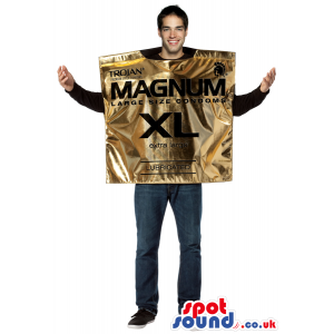 Cool Golden Condom Bag Adult Size Plush Costume Or Mascot -