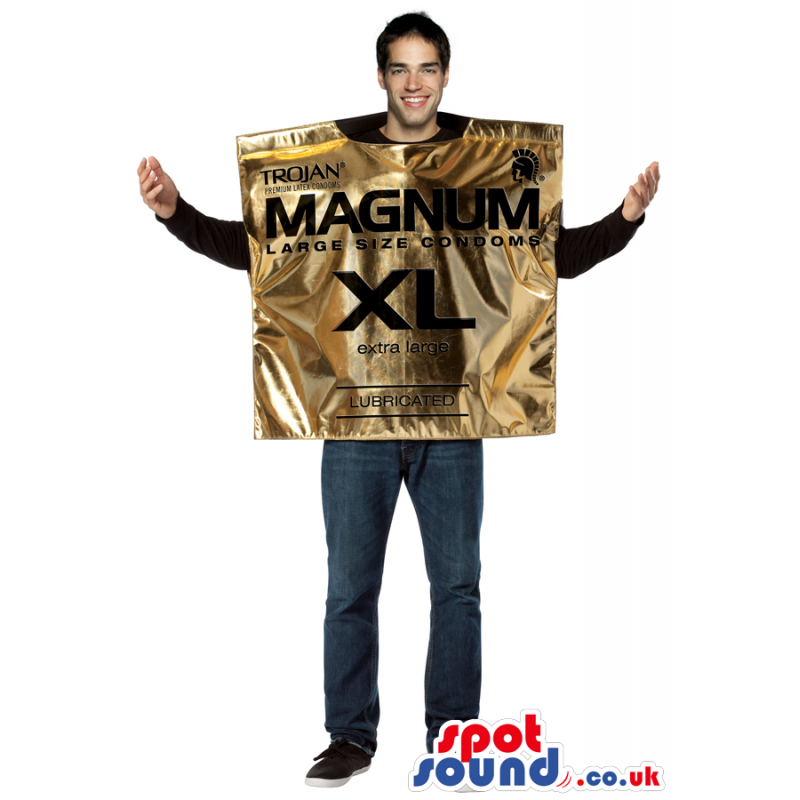 Cool Golden Condom Bag Adult Size Plush Costume Or Mascot -