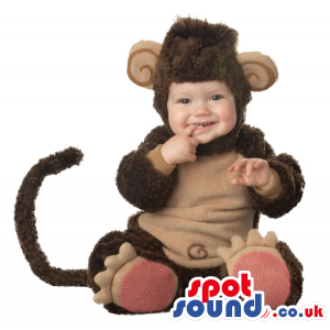 Very Cute Brown Monkey Animal Baby Size Plush Costume - Custom