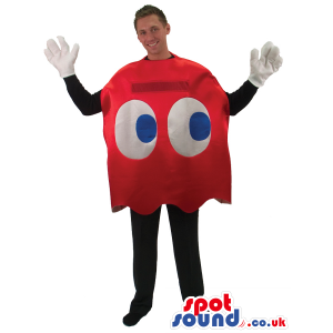 Cool Red Pac Man Ghost Video Game Character Adult Size Costume