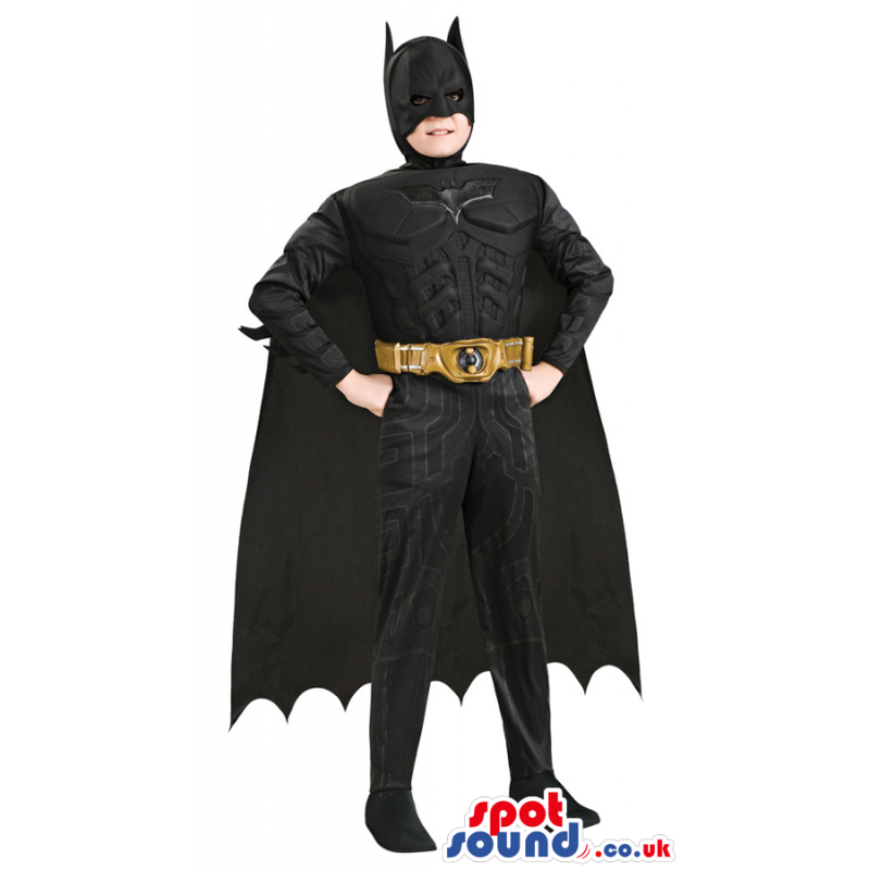 All Black Batman Marvel Cartoon Character Children Size Costume