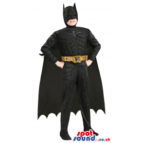 All Black Batman Marvel Cartoon Character Children Size Costume