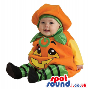 Cute Funny Pumpkin Baby Size Plush Costume With Hat - Custom