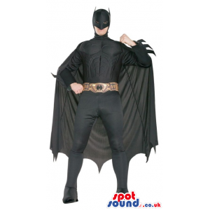 All Black Batman Cartoon Character Adult Size Costume - Custom