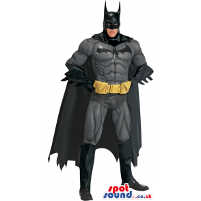 All Black Strong Batman Cartoon Character Adult Size Costume -