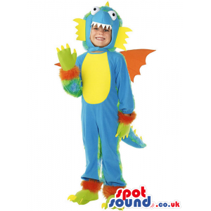 Blue And Yellow Dragon Character Children Size Costume - Custom