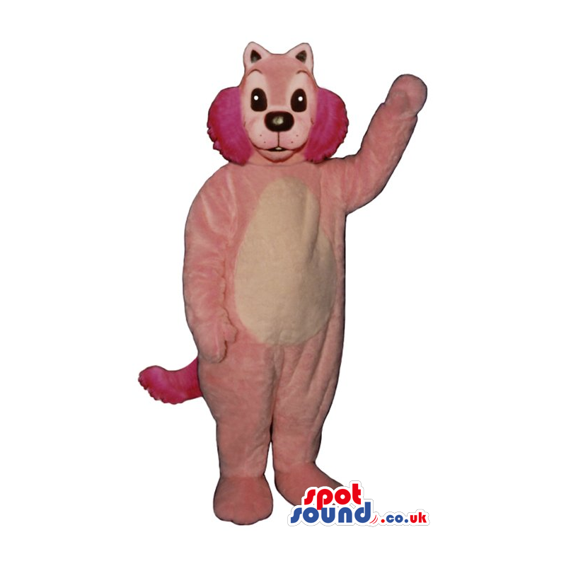 Customizable Pink Rabbit Plush Mascot With Big Cheeks - Custom