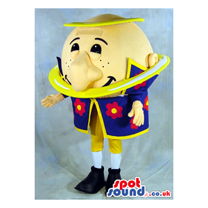 Big Round Head Plush Mascot Wearing A Flower Jacket - Custom