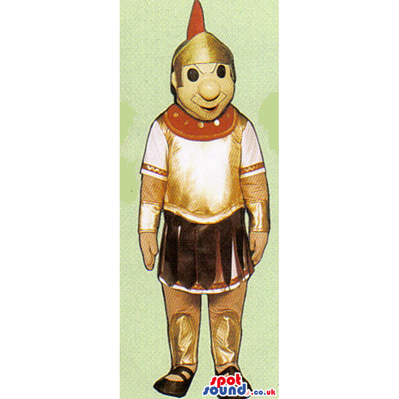 Amazing Roman Soldier Human Mascot With Red Clothes - Custom