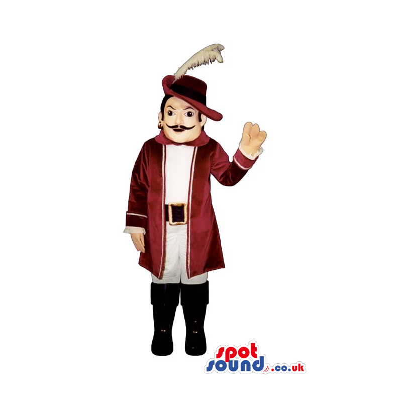 Amazing Classic Literature Human Mascot With A Feather Hat -