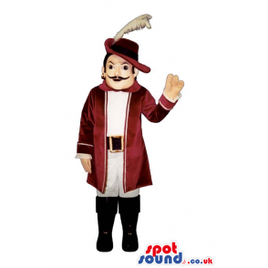 Amazing Classic Literature Human Mascot With A Feather Hat -