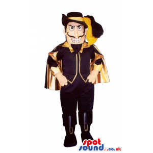 Classic Literature Human Mascot With Yellow And Black Clothes -