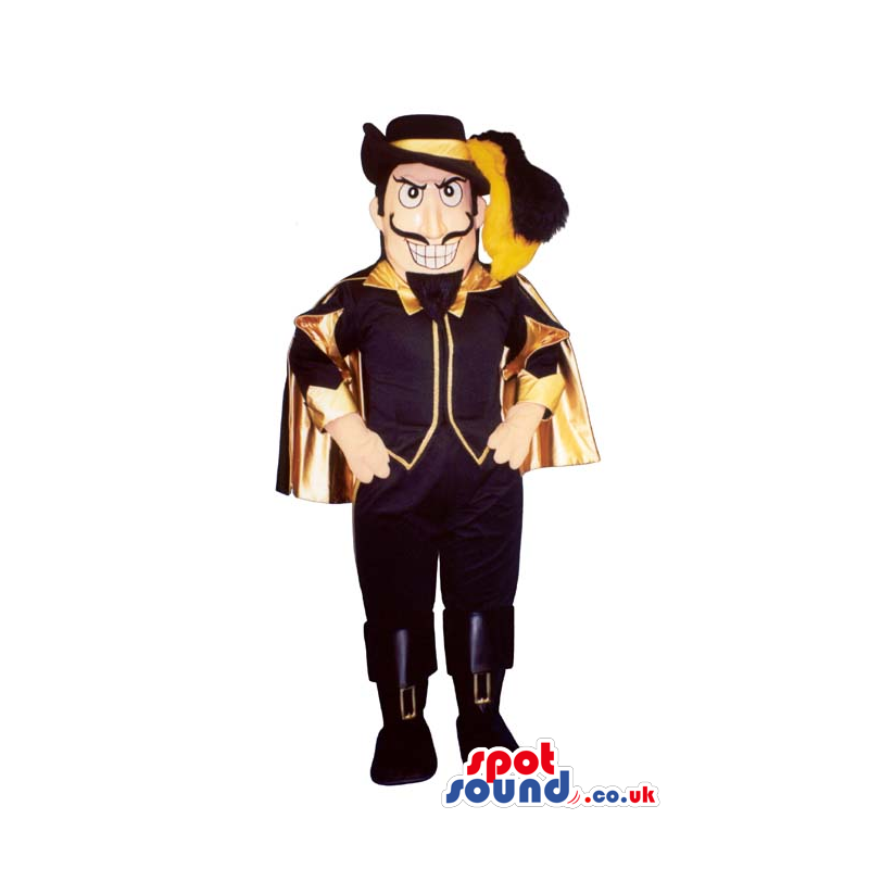 Classic Literature Human Mascot With Yellow And Black Clothes -