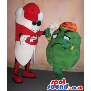Bacteria Couple Plush Mascots Wearing Different Garments -