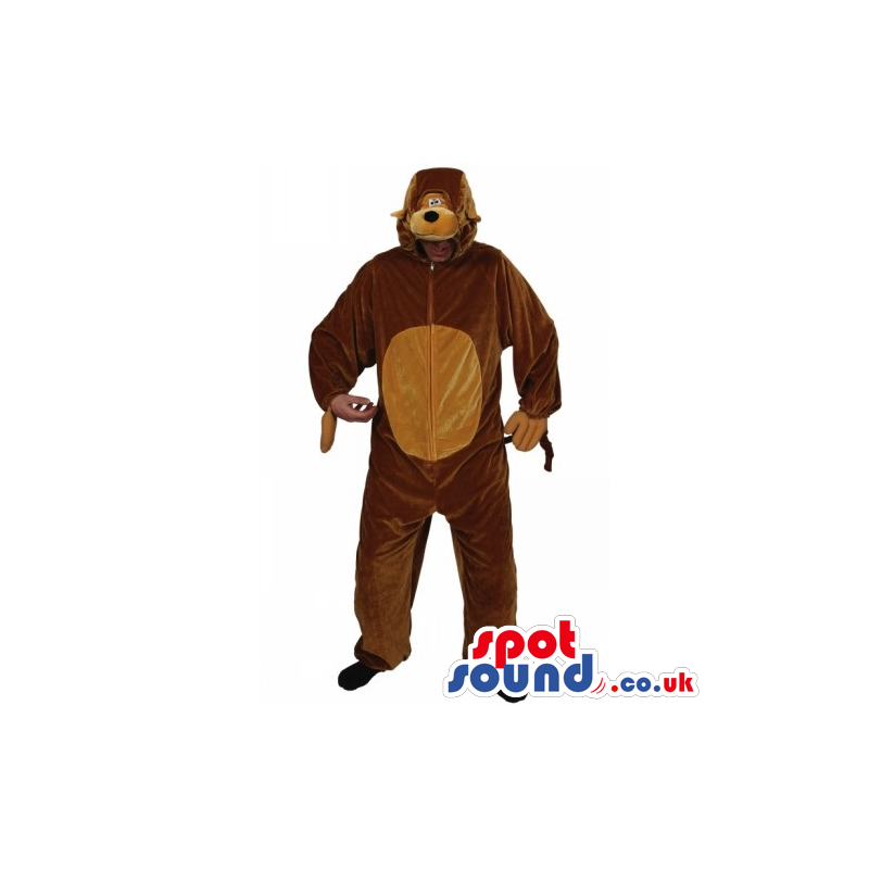 All Brown Dog Character Adult Size Plush Costume - Custom