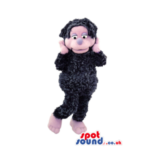 Cute Black And Pink Hairy Sheep Animal Plush Mascot - Custom