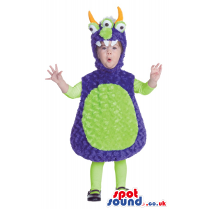 Cute Green And Purple Alien Baby Size Plush Costume - Custom