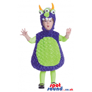 Cute Green And Purple Alien Baby Size Plush Costume - Custom