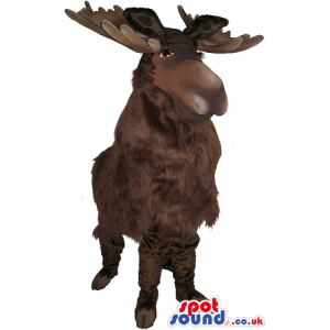 Amazing Realistic Moose Animal Plush Mascot On All-Fours -