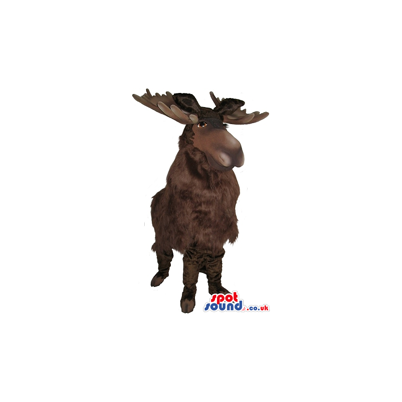 Amazing Realistic Moose Animal Plush Mascot On All-Fours -