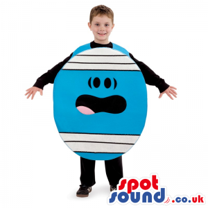 Blue Mr. Men Cartoon Character Children Size Plush Costume -