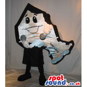 Amazing Walking Ontario Map Mascot With A Funny Face - Custom