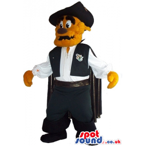 Brown Dog Plush Mascot Wearing El Zorro Garments And A Logo -