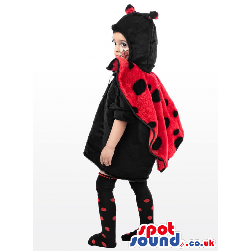 Cute Ladybird Children Size Plush Costume With Dot Socks -