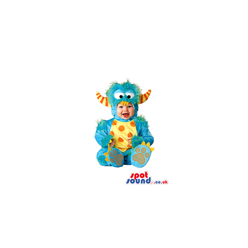 Cute Blue And Orange Monster Baby Size Plush Costume - Custom