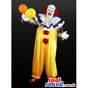 Funny Clown Adult Size Costume Or Mascot With Balloons - Custom