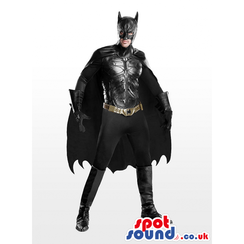 Buy Mascots Costumes in UK - All Black Realistic Batman Character Adult  Size Costume Sizes L (175-180CM)