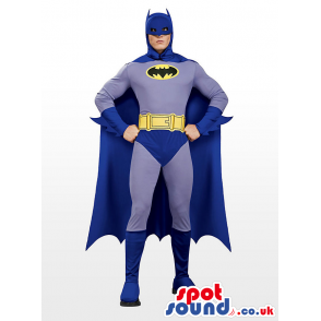 All Blue Realistic Batman Character Adult Size Costume - Custom