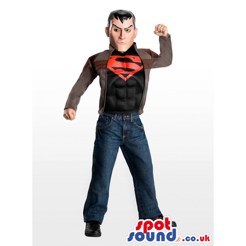 Human Adult Size Costume Or Mascot Wearing A Superman T-Shirt -